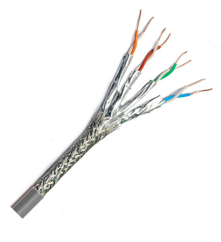 ในร่มกลางแจ้ง 24Awg SFTP Cat 8 Ethernet Lan Cable 100m 305m 500m