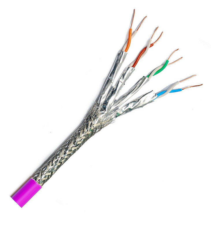 ในร่มกลางแจ้ง 24Awg SFTP Cat 8 Ethernet Lan Cable 100m 305m 500m