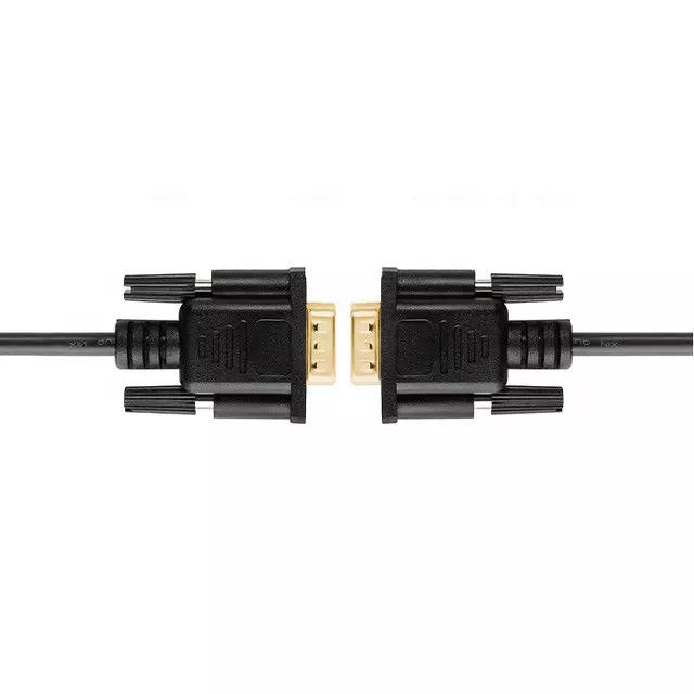 RS232 DB9 สายเคเบิลอนุกรม 9 พินชายกับชายการส่งข้อมูลวิดีโอแผ่นทอง