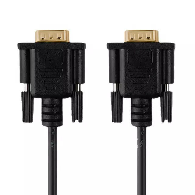 RS232 DB9 สายเคเบิลอนุกรม 9 พินชายกับชายการส่งข้อมูลวิดีโอแผ่นทอง