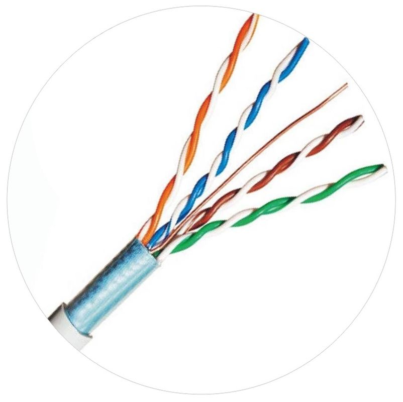 UTP FTP Solid Foam PE สายแพทช์เครือข่าย Cat 5 Lan Cable 100ft