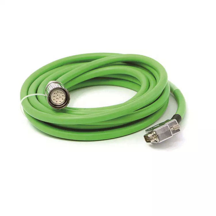 IP67 M23 19 สายพินเข้ารหัสสำหรับเซอร์โวมอเตอร์ทองเหลืองชุบนิกเกิล
