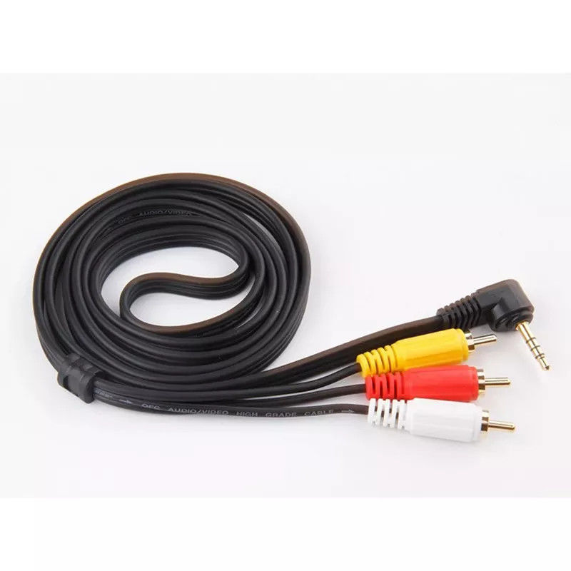 ทองแดง RCA ถึง 3.5 มม. แจ็ค Audio Video Cable สำหรับ TV DVD RCA