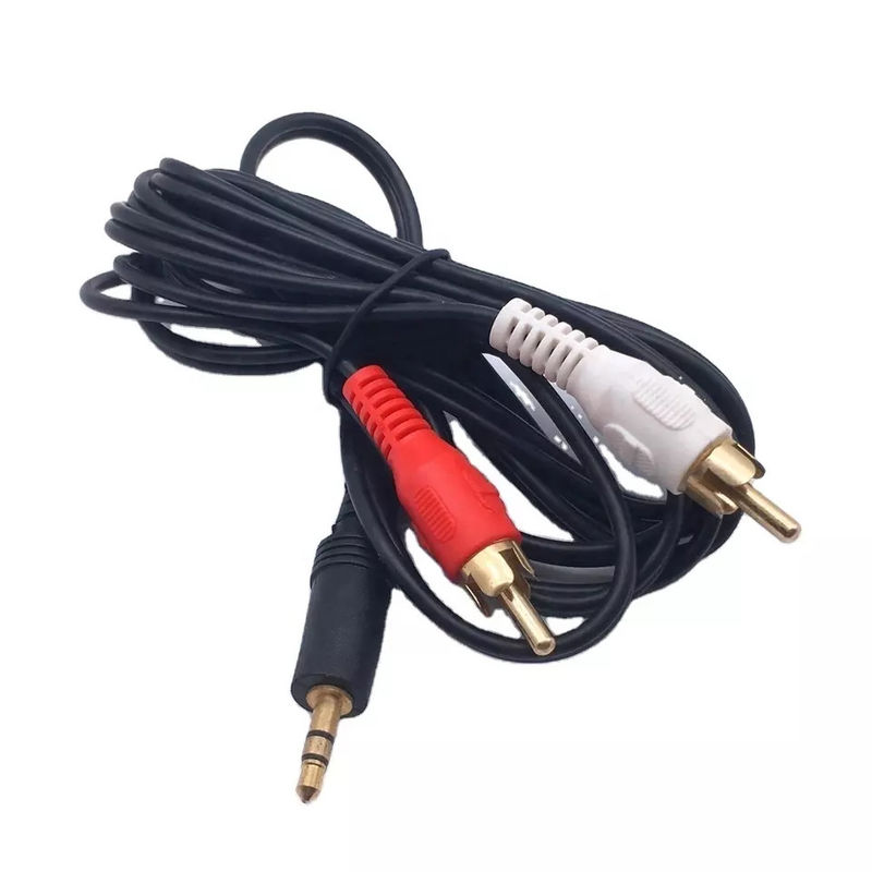 ทองแดง RCA ถึง 3.5 มม. แจ็ค Audio Video Cable สำหรับ TV DVD RCA