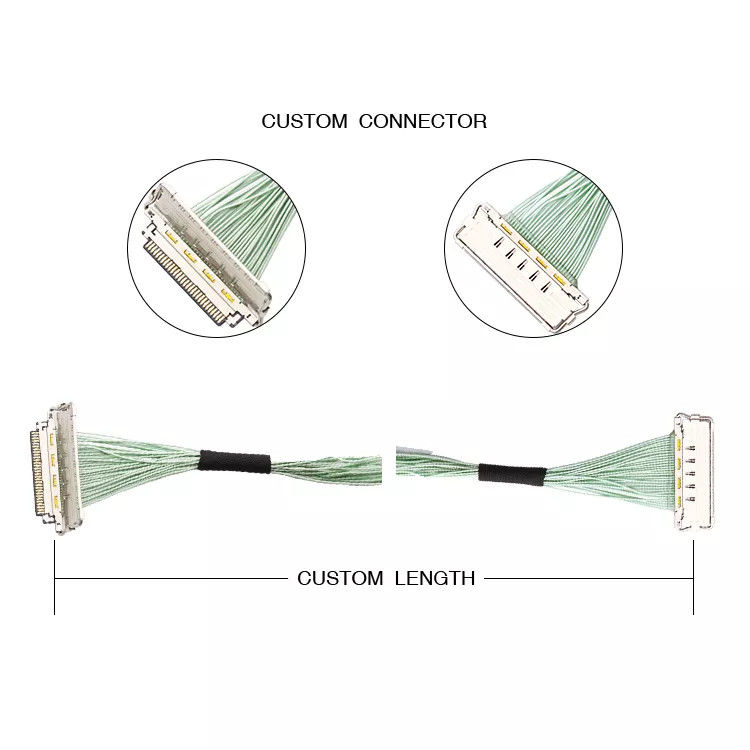 0.4mm Pitch 30pin Ipex Cable 20679-030T-01 สายเคเบิล Micro Coaxial LVDS EDP