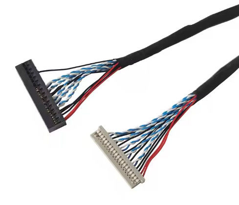 100% การทดสอบ 1.25 มิลลิเมตร 2.0 มิลลิเมตร Pitch 20 30 40 Pin Connector LVDS ปรางสาย LCD Display Cable Assembly