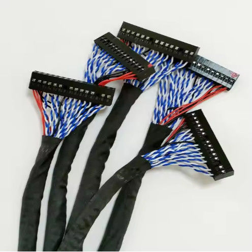 100% การทดสอบ 1.25 มิลลิเมตร 2.0 มิลลิเมตร Pitch 20 30 40 Pin Connector LVDS ปรางสาย LCD Display Cable Assembly