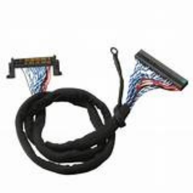 สายไฟ LVDS สีดําปรับความดันต่ํา ซีเรียลเคเบิลที่มีวัสดุนําทองแดงและอุณหภูมิปริมาณ 105C
