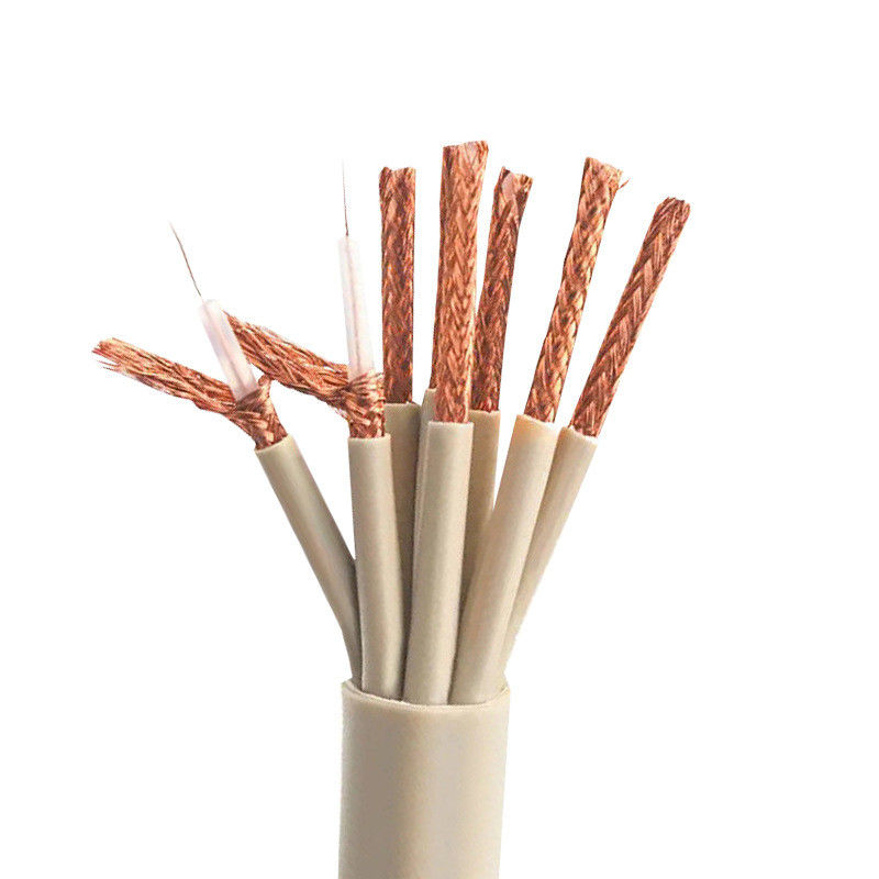 UL/CCC รับรอง 1m/5m สายเคเบิลโคเอชเชียลยืดหยุ่น BNC Connectors ภายใน/ภายนอก การสื่อสารเสียง PVC Jacket Pure Copper Conductor