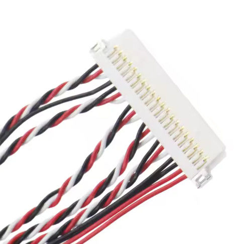 การผลิตชุดสายไฟฟ้าแบบยืดหยุ่น LVDS Harness ด้วยการจัดอันดับ UL VW-1 และกระแสไฟฟ้า 1.0A-2.5A