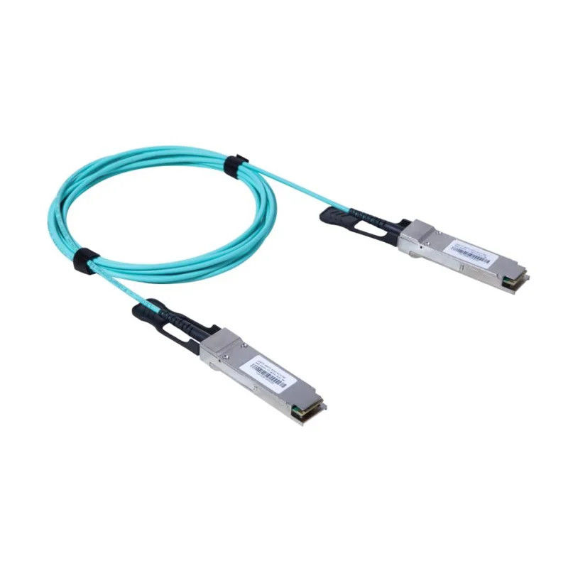 การประกอบสายเคเบิล QSFP-40G 100G 200G 1m 2m 3m 5m 10m OM2 OM3 OM4 AOC สายเคเบิลออปติกที่ใช้เอง QSFP+ QSFP28 QSFP56 QSFP-DD
