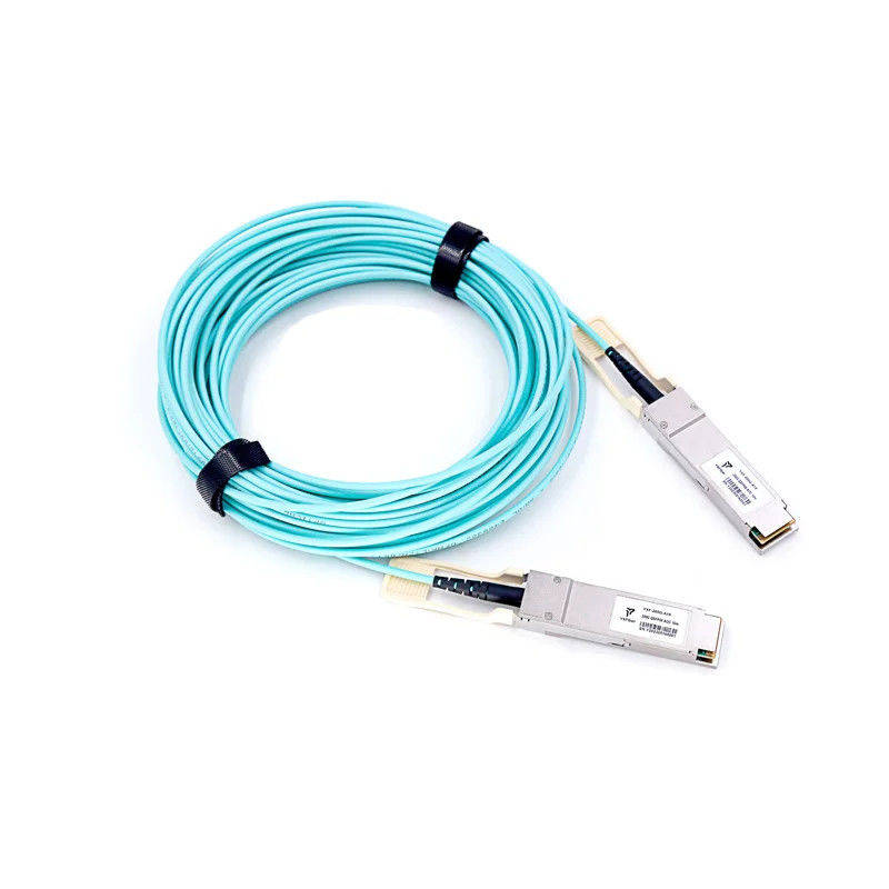 การประกอบสายเคเบิล QSFP-40G 100G 200G 1m 2m 3m 5m 10m OM2 OM3 OM4 AOC สายเคเบิลออปติกที่ใช้เอง QSFP+ QSFP28 QSFP56 QSFP-DD
