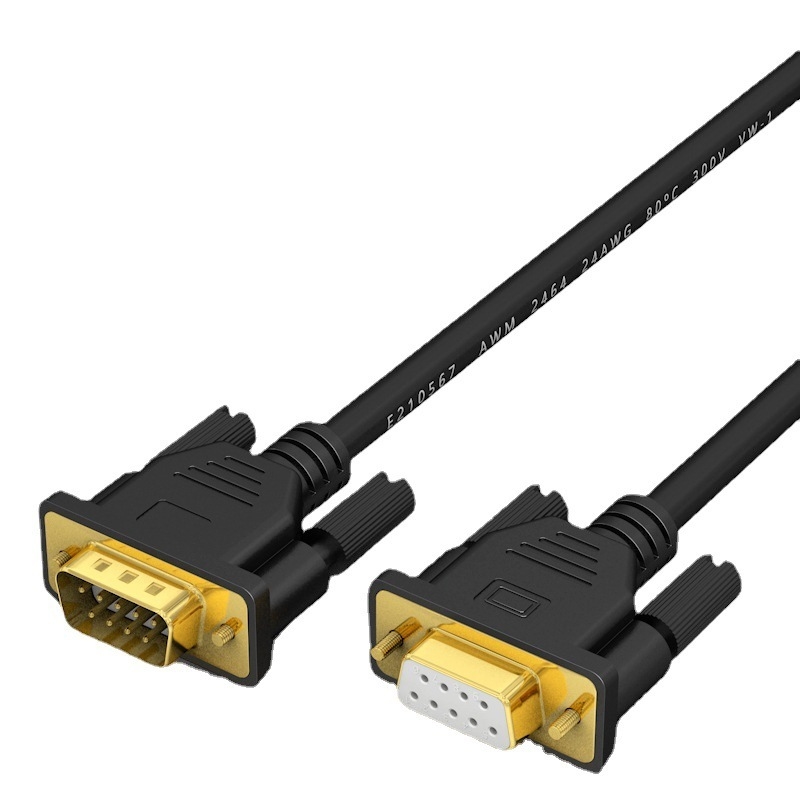 DB9 RS232 Connector Straight-Through And Crossover Serial Link Custom Cable Assembly สร้างโดยผู้ผลิตสายไฟที่มีประสบการณ์
