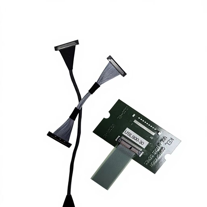 สายเคเบิล LVDS แบบ Micro Coax 30 พิน USLS20-30-010-B สำหรับการส่งข้อมูลความเร็วสูงพร้อมการประกอบแบบกำหนดเองระยะพิทช์ 0.4 มม.