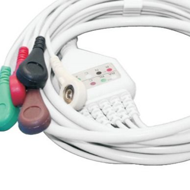 ปุ่ม ECG Snap Cable กายภาพบำบัด Electrodes Cable OEM
