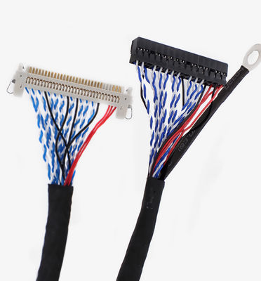 สายไฟ LVDS สีดํา 105C ด้วย AWG26-28 Wire Gauge และ UL VW-1 Flammability