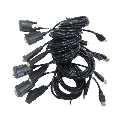 DB9 D-SUB 9-Pin ชาย-หญิง VGA Cable Coaxial Assembly 0-180 มินิทัช PVC Jacket มอนิเตอร์ สเปคเปอร์ไมโครโฟน DVD Player 4K