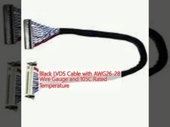 สาย LVDS สีดําที่มี AWG26-28 สายสกัดและอุณหภูมิ 105C